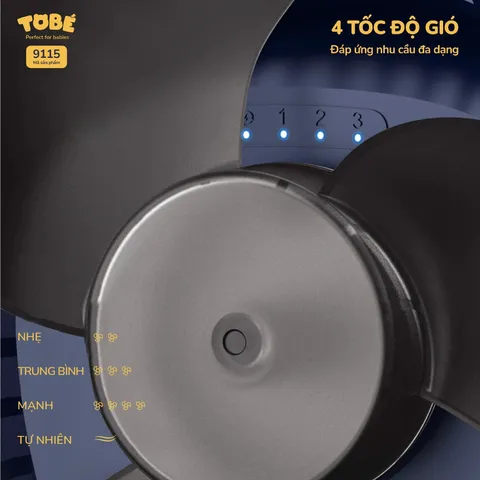 Quạt Tích Điện Mini ToBé MS 9115 - Giải Pháp Đối Phó Nắng Nóng, Dung Lượng Pin 10.000mAh, Thiết Kế Gọn Nhẹ Cho Mọi Không Gian