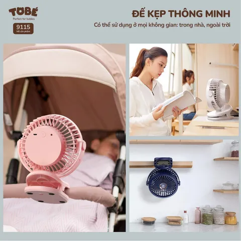 Quạt Tích Điện Mini ToBé MS 9115 - Giải Pháp Đối Phó Nắng Nóng, Dung Lượng Pin 10.000mAh, Thiết Kế Gọn Nhẹ Cho Mọi Không Gian