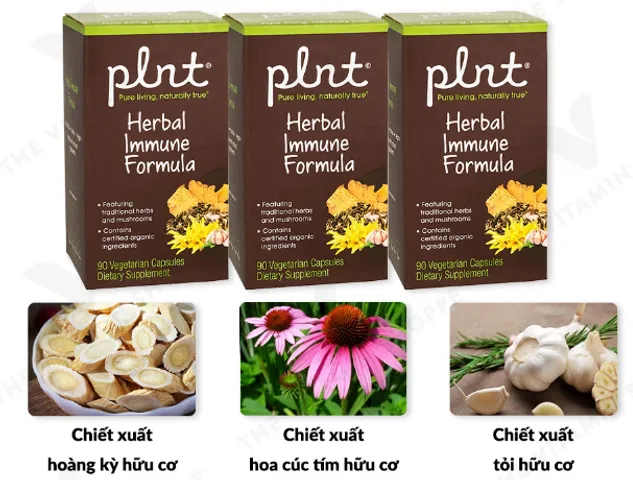 Viên Uống Tăng Đề Kháng PLNT Herbal Immune Formula - Sản Phẩm Thảo Dược Tự Nhiên 90 Viên, Tốt Cho Sức Khỏe Đường Hô Hấp