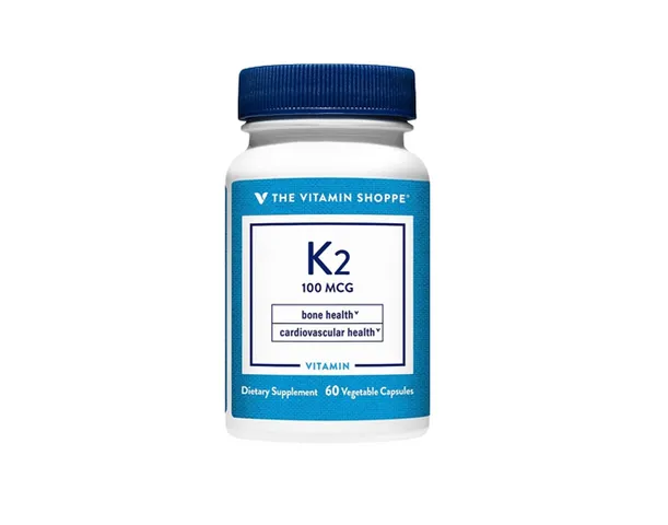Viên uống hỗ trợ xương khớp The Vitamin Shoppe K2 - Bổ sung Vitamin D và K2, Ngăn ngừa loãng xương, Tăng cường sức khỏe tim mạch - Hộp 60 viên