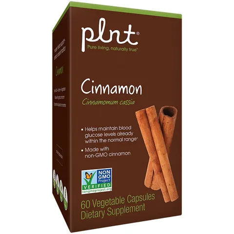 Viên uống PLNT Cinnamon - Hỗ trợ ổn định đường huyết từ vỏ quế hữu cơ - Hộp 60 viên cho sức khỏe tiểu đường