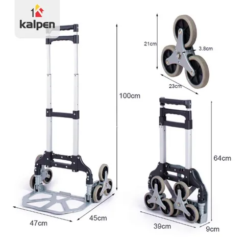 Xe Kéo Hàng Cầu Thang 6 Bánh Gấp Gọn Kalpen - Thiết Kế Nhẹ, Chịu Lực Tốt, Dễ Dàng Sử Dụng, Phù Hợp Cho Người Già