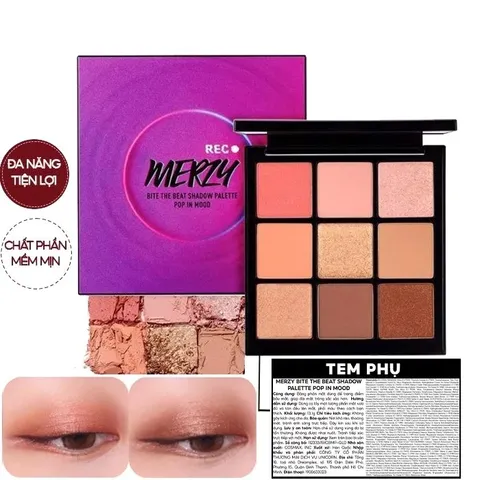 Bảng phấn Merzy Bite The Beat - Đa Năng Chuyên Dùng Phấn Mắt, Phấn Má, Tạo Khối, Màu Sắc Hài Hòa, Tiết Kiệm Thời Gian Trang Điểm
