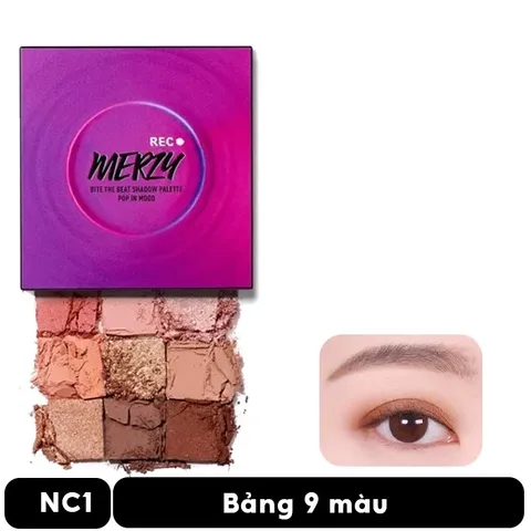 Bảng phấn Merzy Bite The Beat - Đa Năng Chuyên Dùng Phấn Mắt, Phấn Má, Tạo Khối, Màu Sắc Hài Hòa, Tiết Kiệm Thời Gian Trang Điểm