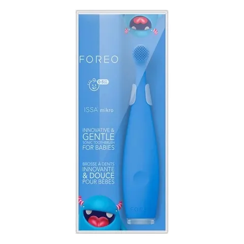 Bàn Chải Đánh Răng Điện Foreo Issa Mikro Cho Bé (0-5 Tuổi) – Công Nghệ Sonic An Toàn Và Ấm Áp, Đầu Lông Silicone Mềm Mại
