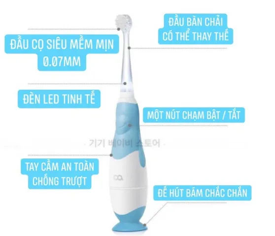 Bàn Chải Đánh Răng Điện OA Penguin Cho Bé - Đầu Lưỡi Silicon, Thiết Kế Mềm, Chống Nước IPX7, Phù Hợp Với Răng Sữa, Sử Dụng Lên Tới 40 Ngày