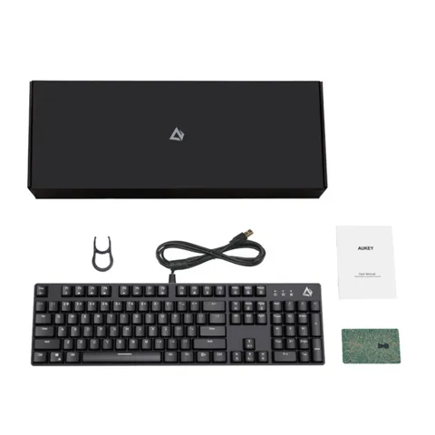 Bàn phím cơ gaming Aukey KM-G12 - RGB 7 màu, 12 hiệu ứng Led, trải nghiệm chơi game tuyệt vời, tương thích Windows và Mac