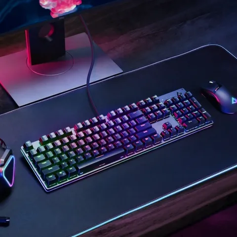 Bàn phím cơ gaming Aukey KM-G12 - RGB 7 màu, 12 hiệu ứng Led, trải nghiệm chơi game tuyệt vời, tương thích Windows và Mac