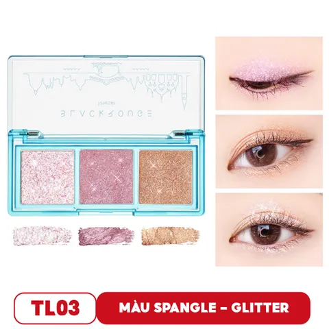 Bảng Phấn Mắt 3 Màu Ánh Nhũ Black Rouge Triple Layer Eye Palette - Makeup Palette Đậm Chất Thời Trang Hành Động Năng Động