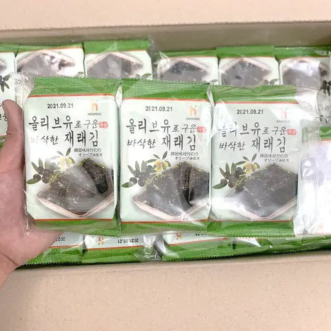 Lá Kim Ăn Liền Hanmirae Vị Oliu - Rong Biển Cuộn Sushi Hàn Quốc Tự Nhiên, Thực Phẩm Khô Ngon Bổ Dưỡng, Gói 80g