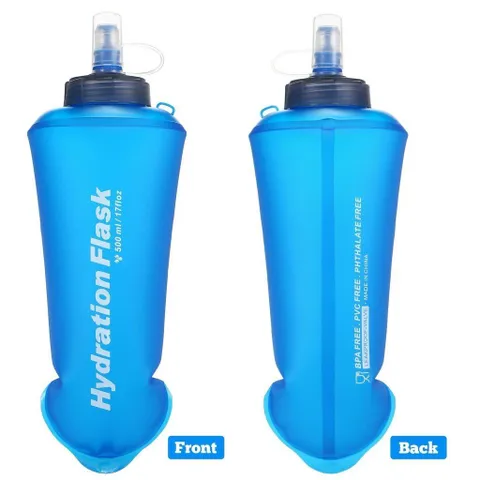 Bình nước dẻo Hydration Flask 500ml - Nhựa TPU an toàn, gấp gọn, lý tưởng cho cắm trại, thể thao và các hoạt động ngoài trời