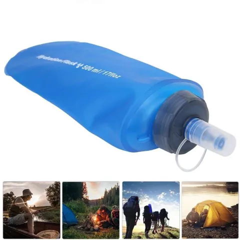 Bình nước dẻo Hydration Flask 500ml - Nhựa TPU an toàn, gấp gọn, lý tưởng cho cắm trại, thể thao và các hoạt động ngoài trời
