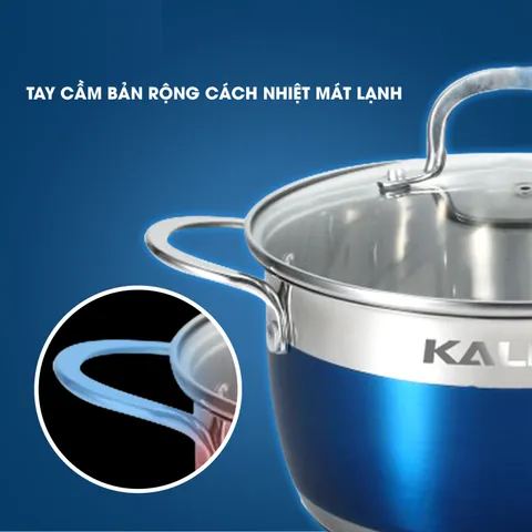 Bộ nồi chảo inox Kalite KL-336 5 đáy - Dùng cho bếp từ, chống nóng, tiết kiệm năng lượng, chất liệu cao cấp, bộ 4 món nấu ăn tiện lợi.
