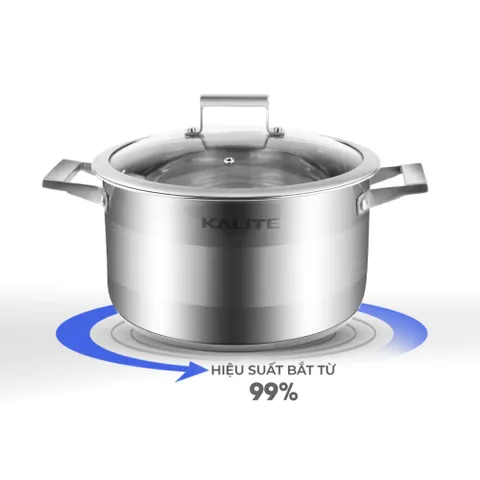 Bộ Nồi Chảo Inox 5 Đáy Nắp Kính Kalite KL-339 - Chất Liệu Inox 304 Cao Cấp, Thiết Kế Châu Âu, Dùng Cho Mọi Loại Bếp