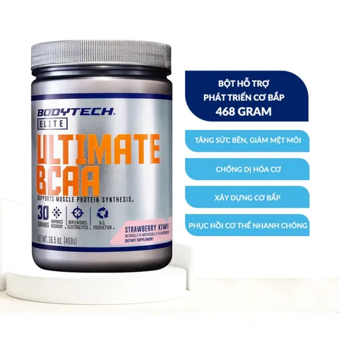 Bột Tăng Cơ BodyTech Elite Ultimate BCAA Strawberry Kiwi 468g - Hỗ Trợ Phục Hồi Cơ Thể, Tăng Sức Bền Cho Tập Luyện Hiệu Quả
