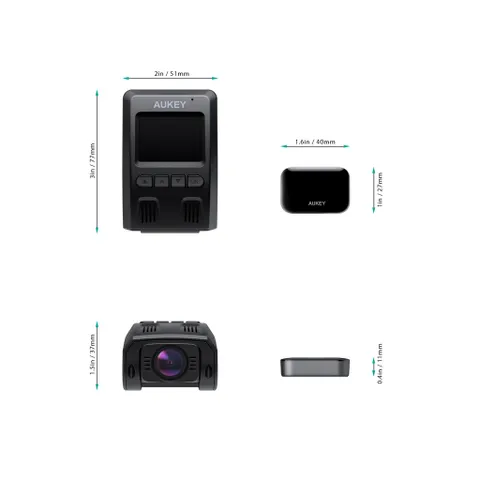Camera hành trình AUKEY DR02 1080P HD quốc tế - Cảm biến UHD 2K, Ghi hình Xe Ô Tô, Bảo vệ An Toàn Khi Lái Xe