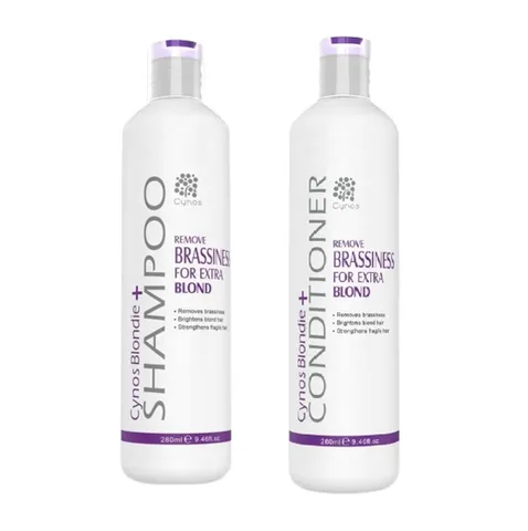 Cặp Dầu Gội, Xả Khử Vàng Cynos Remove Brassiness For Extra Blond - Giúp Tóc Sáng Màu, Bền Màu Cho Tóc Tẩy 280ml