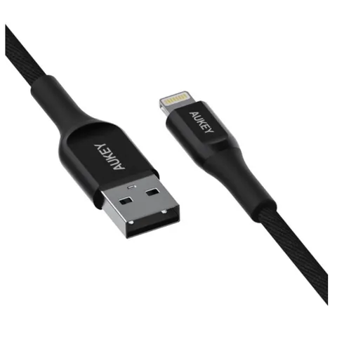 Cáp Sạc Aukey CB-AKL1/AKL2 USB A Sang Lightning Chống Đứt - Dài 1.2m/2m, Chất Liệu Kevlar Cao Cấp, Tương Thích Tất Cả Thiết Bị Apple