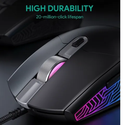 Chuột Gaming Aukey GM-F3 RGB 7200 DPI 6 Nút - Thiết Kế Mạnh Mẽ, LED Đổi Màu Tùy Chỉnh, Chuột Đa Năng Cho Game Thủ