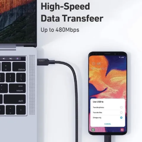 Củ Sạc Nhanh Aukey PA-F3S PD 20W - Sạc 2 Thiết Bị Cùng Lúc, Thiết Kế Nhỏ Gọn, Tương Thích iPhone và Android