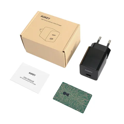 Củ Sạc Nhanh Aukey PA-Y20S Power Delivery 20W - Thiết Kế Nhỏ Gọn, Hiệu Suất Cao, Tương Thích Tất Cả Thiết Bị USB-C