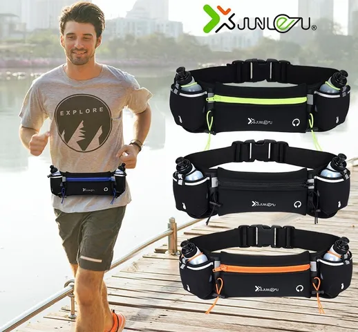 Đai Chạy Bộ/ Leo Núi/ Đạp Xe JUNLETU - Có 2 Bình Nước Tiện Lợi, Chất Liệu Chống Nước, Dễ Dàng Điều Chỉnh, Phù Hợp Với Nam Nữ