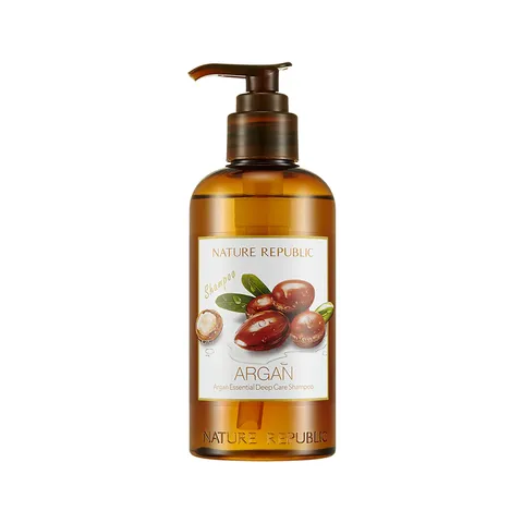 Dầu gội Nature Republic Argan Essential Deep Care 180ml - Phục hồi tóc hư tổn, dưỡng ẩm tự nhiên, cho mái tóc mềm mại và chắc khỏe