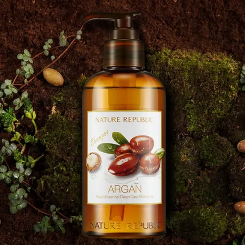 Dầu gội Nature Republic Argan Essential Deep Care 180ml - Phục hồi tóc hư tổn, dưỡng ẩm tự nhiên, cho mái tóc mềm mại và chắc khỏe