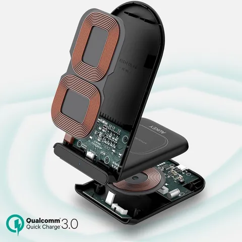 Đế Sạc Nhanh AUKEY LC-A2 Không Dây 10W - Sạc Nhanh Qi 3.0 Cho iPhone, AirPods, Samsung Galaxy - Phụ Kiện Điện Thoại Tiện Dụng