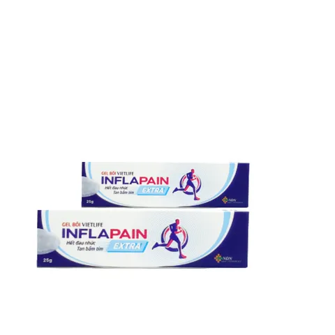 Gel bôi Vietlife Inflapain Extra 25g - Hỗ trợ tan bầm tím, giảm đau hiệu quả cho người lớn, gel thẩm thấu nhanh, giảm tụ máu.