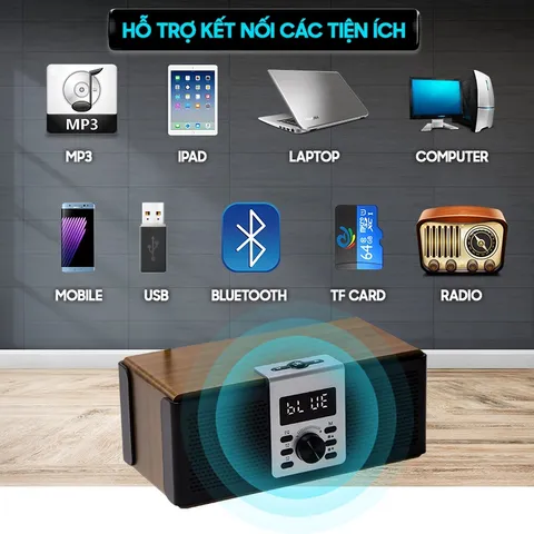 Loa Bluetooth 5.0 B Y VS3 Màn Hình LED - Mini Loa Sang Trọng Âm Thanh Sống Động, Kết Nối Nhanh, Thời Gian Chơi 4 Giờ