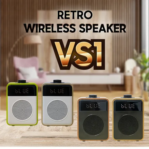 Loa Bluetooth 5.0 Mini B Y VS1 - Thiết kế ABS, Âm thanh Mượt mà, Pin 600mAh, Sạc nhanh, Chức năng EQ và Màn hình Led Thời gian