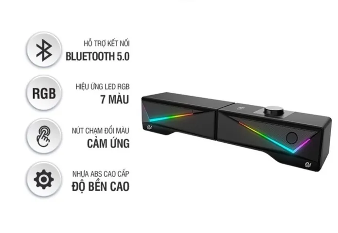 Loa Bluetooth B Y VS-167 - Loa Máy Tính Âm Thanh Vòm 3D, Bass Mạnh Mẽ, Kết Nối Bluetooth 5.0 và Hiệu Ứng Đèn LED RGB 6 Màu
