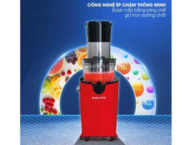 Máy ép chậm Kalite KSJ4414 - Công suất 200W, cấu tạo đơn giản, ép trái cây và rau củ giữ trọn vitamin, bảo vệ sức khỏe gia đình
