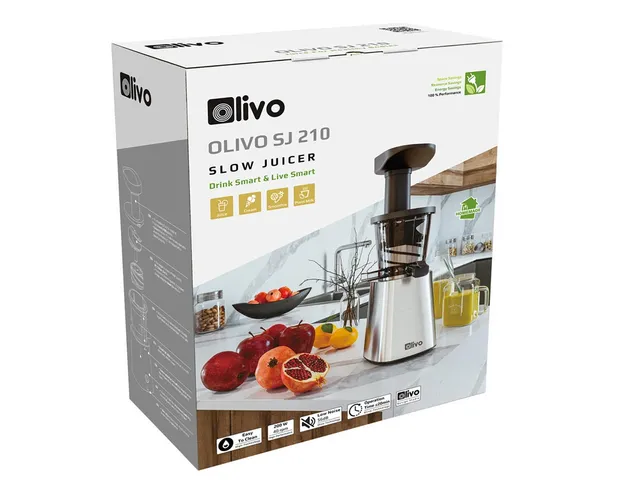 Máy Ép Chậm Olivo SJ210 - Ép Kiệt Bã 97% Với Công Suất 200W, Tốc Độ 40 Vòng/Phút, Lưới Lọc Tiện Lợi для Rau Củ, Trái Cây