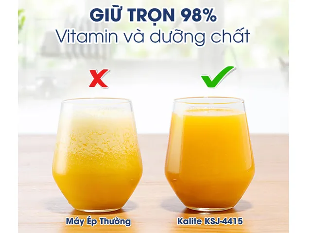 Máy Ép Trái Cây Tốc Độ Chậm Kalite KSJ4415 - Ống Tiếp Nguyên Liệu Lớn 78mm, Giữ Dưỡng Chất Tối Đa, Máy Ép Rau Củ Chất Lượng Cao