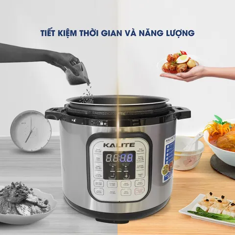 Nồi Áp Suất Điện Đa Năng Kalite KL-636 - 5 Trong 1, 10 Chế Độ Nấu Ưu Việt, Dung Tích 6L, Tiết Kiệm Thời Gian và Năng Lượng