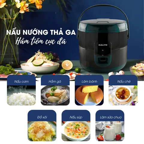 Nồi Cơm Điện Kalite KL-619 1.8L Có Quai Xách - Nấu Chín Đều, Giữ Nhiệt Lâu, Công Suất 700W, Thiết Kế Hiện Đại, Tiện Dụng, Bảo Hành 12 Tháng