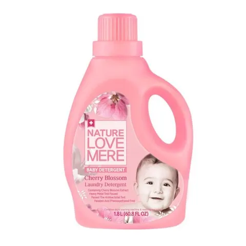 Nước Giặt Quần Áo Trẻ Em Nature Love Mere Hương Hoa Anh Đào 1.8L - Làm Sạch, Mềm Mại, An Toàn Cho Da trẻ Mềm mại, Không Gây Kích Ứng