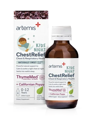 Siro ho đêm Artemis Kids ChestRelief Night 100ml - Giúp trẻ giảm ho, long đờm, ngủ ngon hơn cho bé dưới 12 tuổi