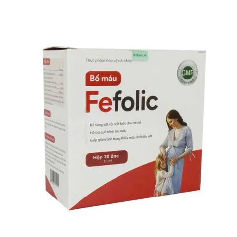 Siro Bổ Máu Fefolic Tăng Cường Sắt & Acid Folic Cho Bà Bầu - Hỗ Trợ Giảm Căng Thẳng, Thiếu Máu, 20 Ống 10ml