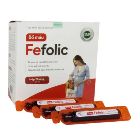 Siro Bổ Máu Fefolic Tăng Cường Sắt & Acid Folic Cho Bà Bầu - Hỗ Trợ Giảm Căng Thẳng, Thiếu Máu, 20 Ống 10ml