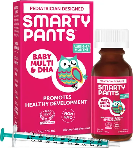 Siro Vitamin Tổng Hợp Smarty Pants Baby Multi & DHA - Hỗ Trợ Phát Triển Mắt và Não Cho Trẻ Từ 6 Tháng Tuổi
