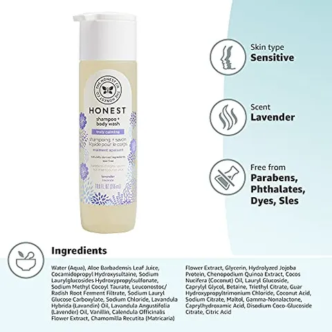 Sữa Tắm Gội Hữu Cơ Honest Lavender 295ml - Dưỡng Da & Tóc Cho Bé, An Toàn Cho Trẻ Sơ Sinh và Mẹ Bầu, Mùi Hương Hoa Lavender Thư Giãn