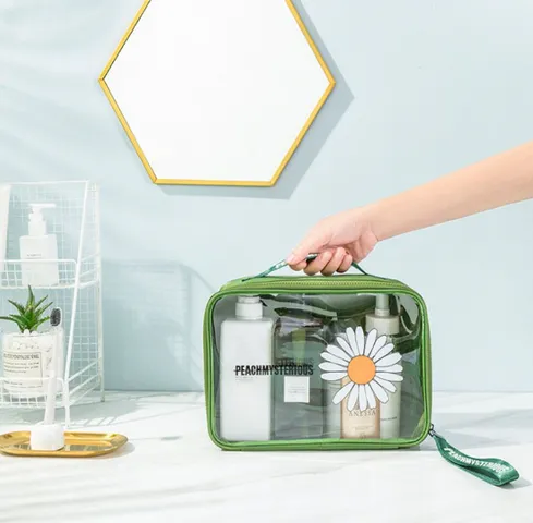 Túi Đựng Mỹ Phẩm Du Lịch Peachmysterious Sun Flower Trong Suốt, Kháng Nước, Thiết Kế Tinh Tế, Dung Tích Lớn - Phụ Kiện Thời Trang Hữu Ích