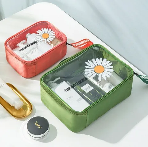 Túi Đựng Mỹ Phẩm Du Lịch Peachmysterious Sun Flower Trong Suốt, Kháng Nước, Thiết Kế Tinh Tế, Dung Tích Lớn - Phụ Kiện Thời Trang Hữu Ích