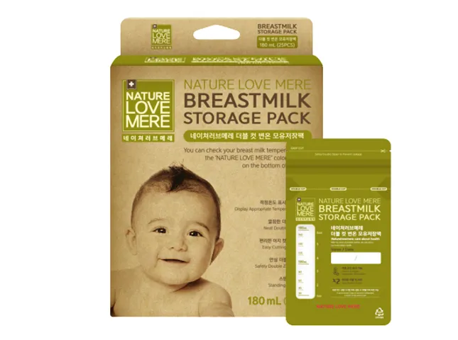 Túi Trữ Sữa Cảm Biến Nhiệt Nature Love Mere 180ml - Hộp 50 Túi An Toàn Không BPA, Tiện Lợi Cho Mẹ Bỉm Sữa