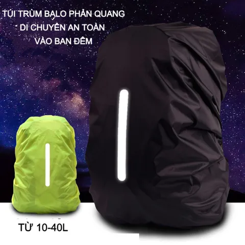 Túi Trùm Balo Phản Quang Chống Thấm Nước - Bảo Vệ Balo Dã Ngoại, Thể Thao, Chất Liệu Polyester Bền Bỉ
