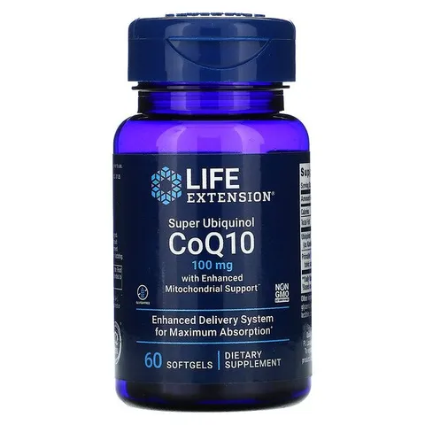 Viên uống hỗ trợ tim mạch Life Extension Super Ubiquinol CoQ10 100mg của Mỹ - Cải thiện sức khỏe tim mạch, không gluten, không biến đổi gen