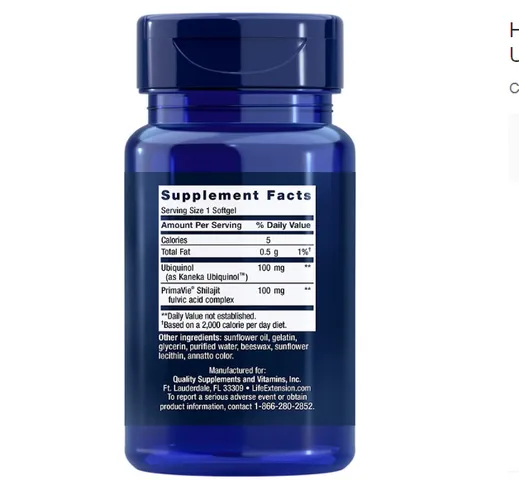 Viên uống hỗ trợ tim mạch Life Extension Super Ubiquinol CoQ10 100mg của Mỹ - Cải thiện sức khỏe tim mạch, không gluten, không biến đổi gen